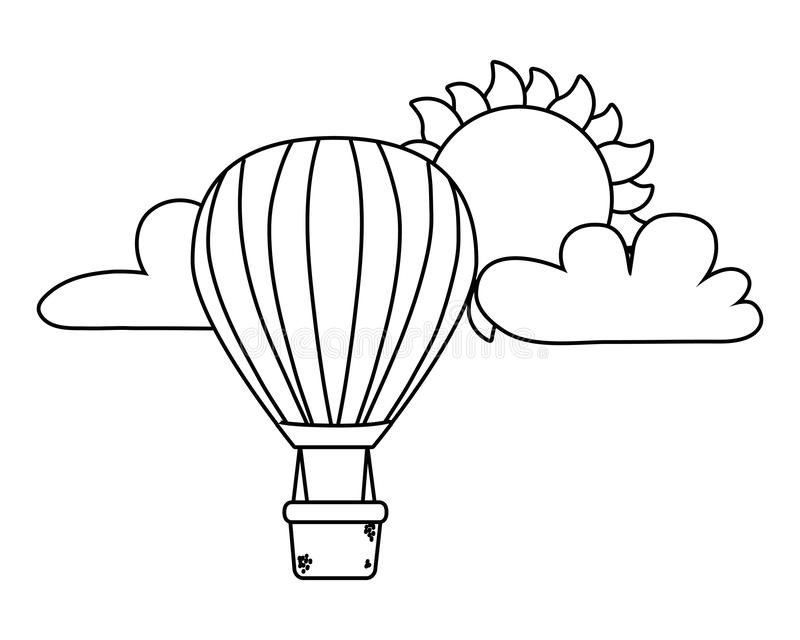 Detail Hot Air Balloon Clipart Black And White Nomer 37