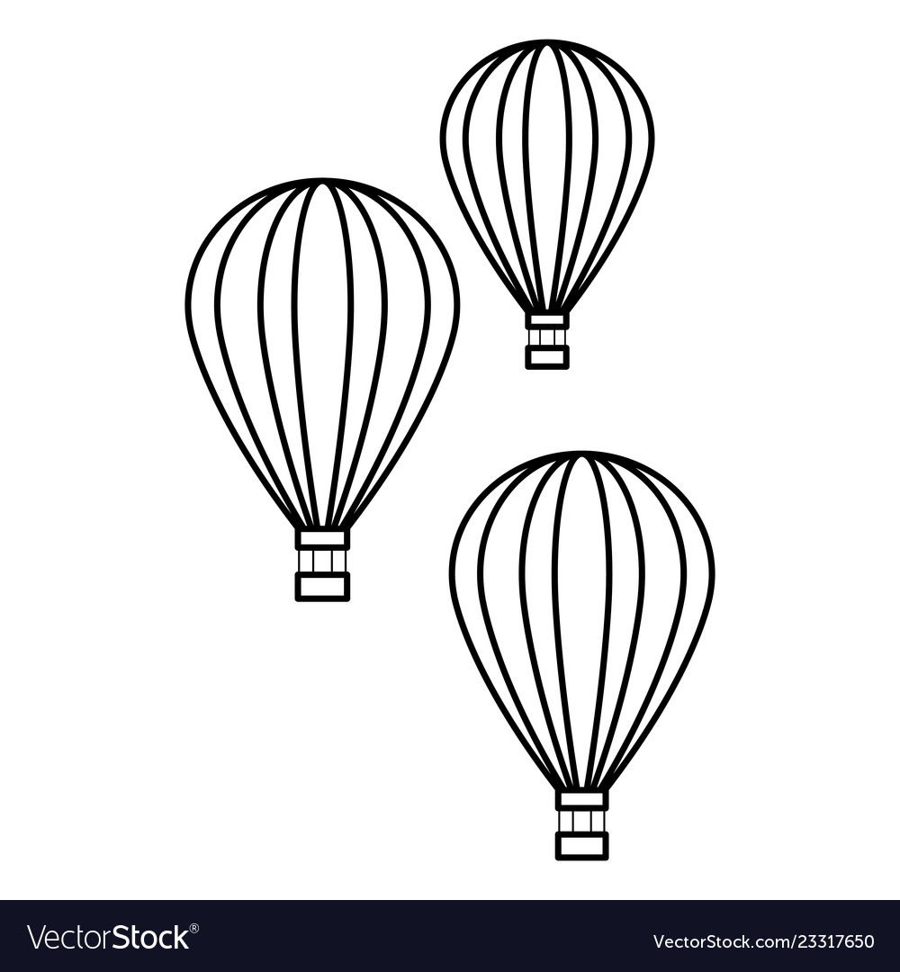 Detail Hot Air Balloon Clipart Black And White Nomer 41