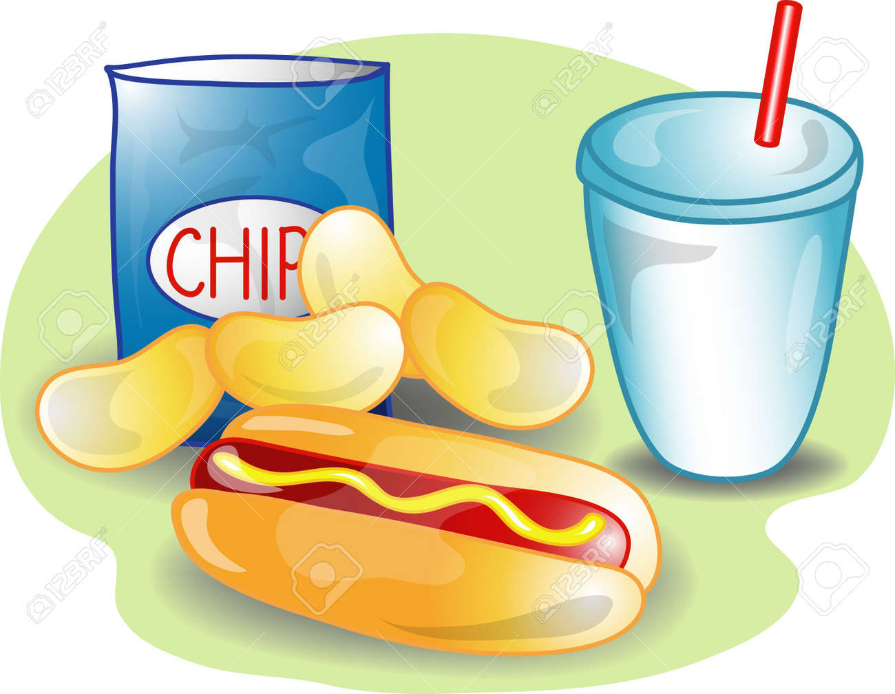 Detail Hot Dog And Chips Clipart Nomer 9