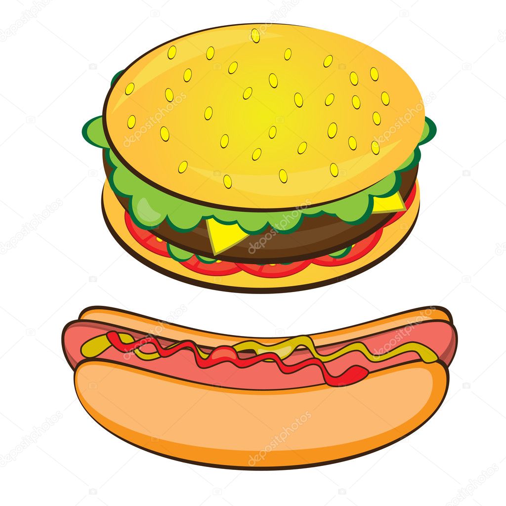 Detail Hotdog And Hamburger Clipart Nomer 29