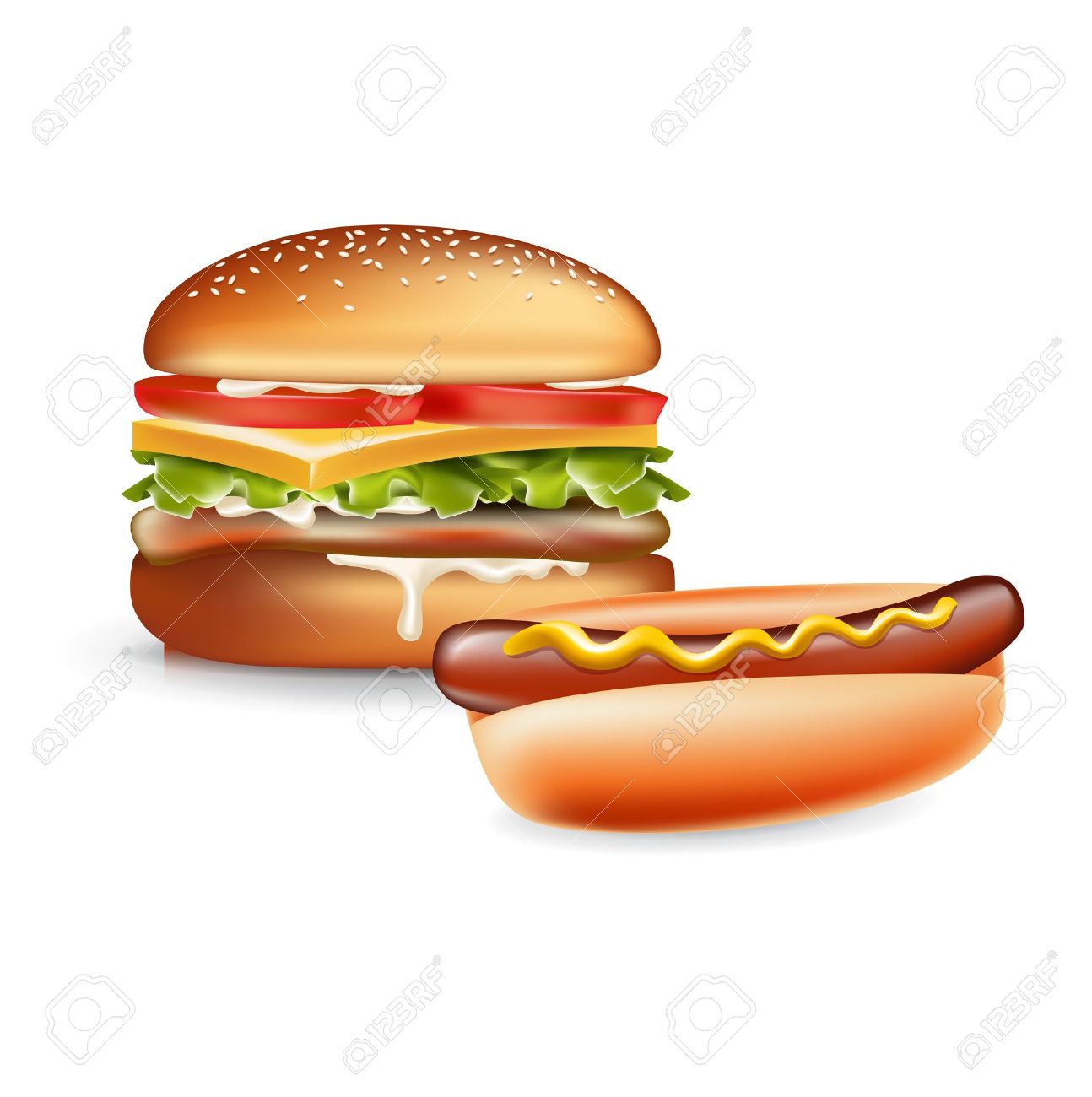 Detail Hotdog And Hamburger Clipart Nomer 5