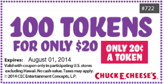 How Much Is 100 Tokens At Chuck E Cheese - KibrisPDR