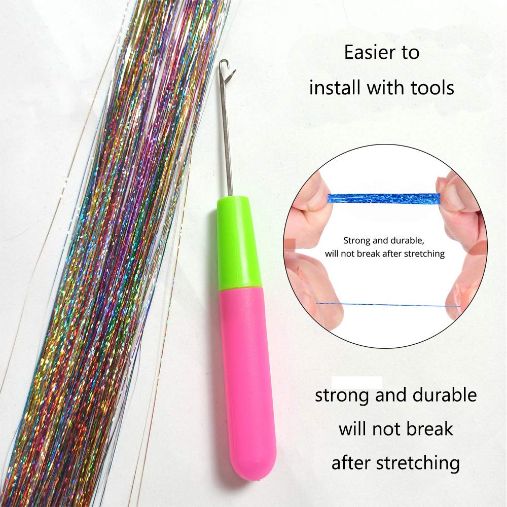 Detail How To Apply Hair Tinsel With Tool Nomer 32