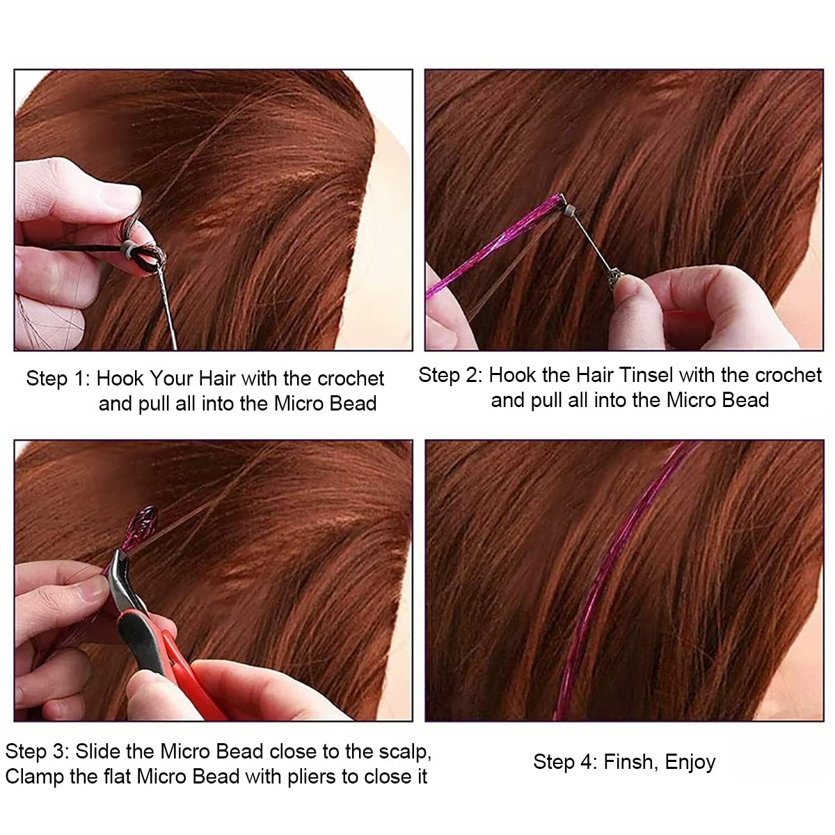 Detail How To Apply Hair Tinsel With Tool Nomer 40