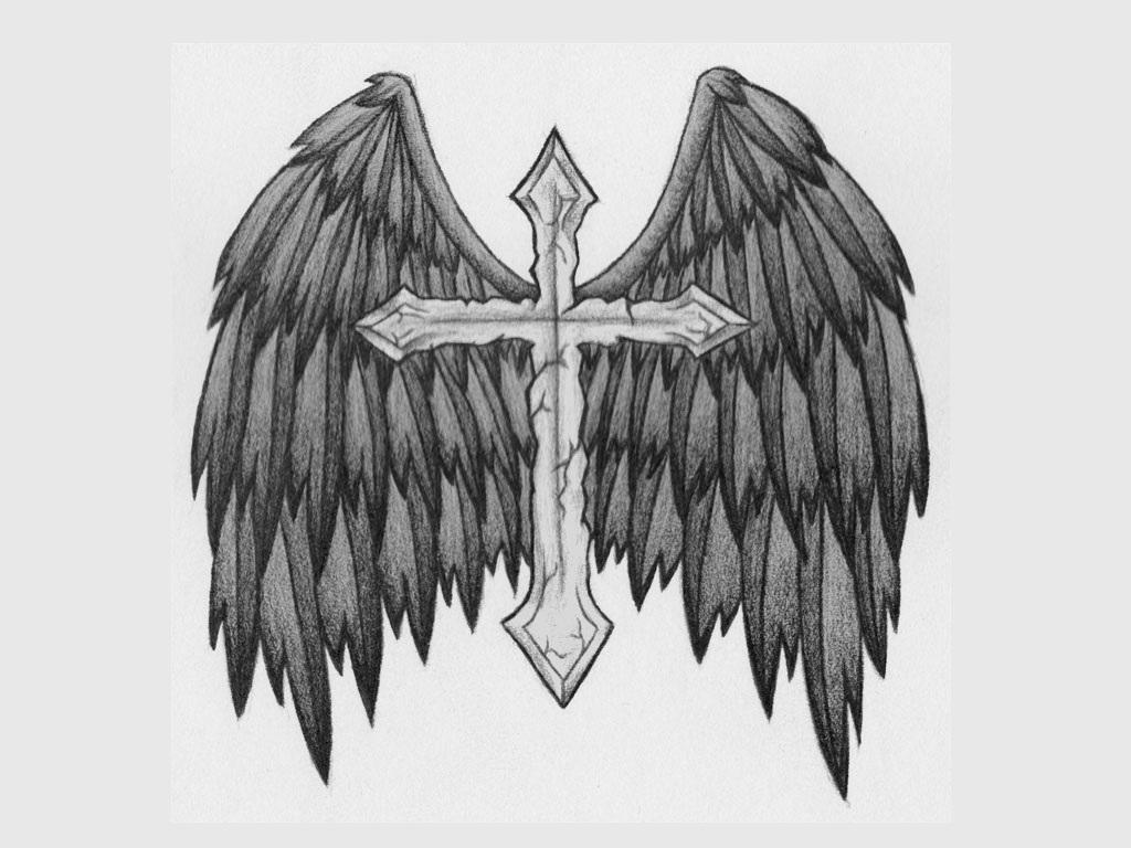 Detail How To Draw A Cross With Angel Wings Nomer 29