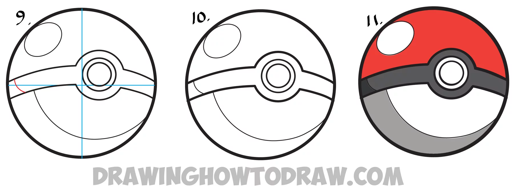 Detail How To Draw A Poke Ball Nomer 6