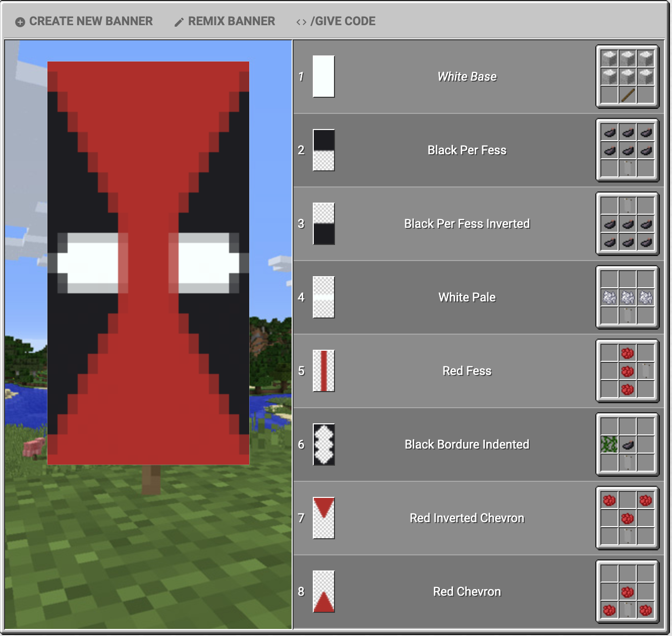 Detail How To Make A Deadpool Banner In Minecraft Nomer 3