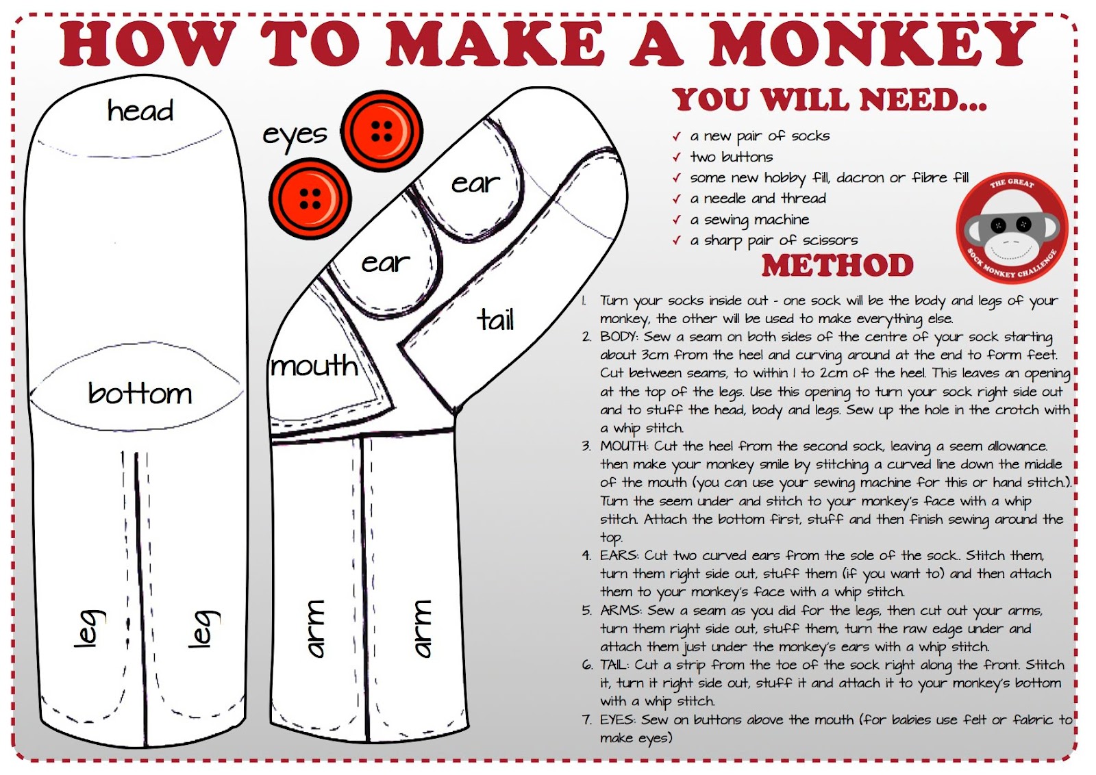 Detail How To Make A Sock Monkey Without Sewing Nomer 30