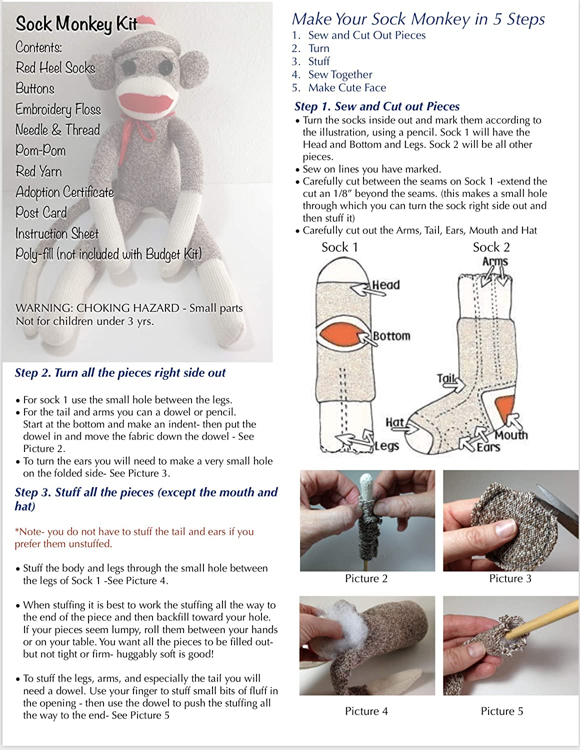 Detail How To Make A Sock Monkey Without Sewing Nomer 41