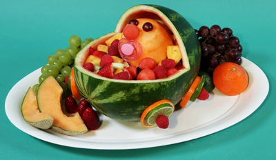 Detail How To Make A Watermelon Baby Carriage With Baby Inside Nomer 29