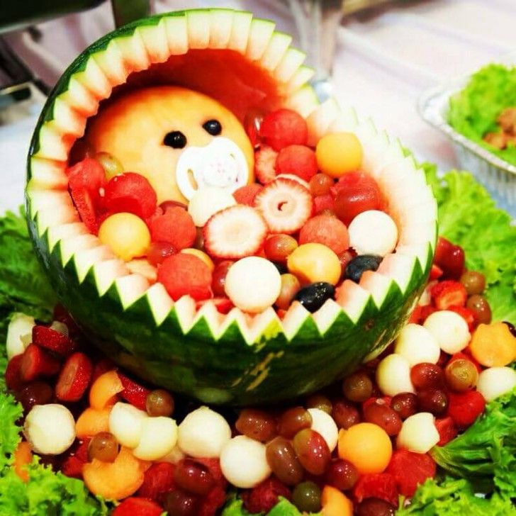 Detail How To Make A Watermelon Baby Carriage With Baby Inside Nomer 42