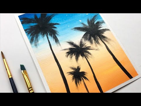 Detail How To Paint Palm Tree Silhouette Nomer 2