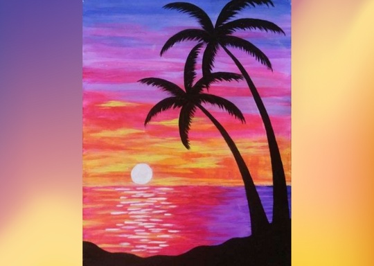 Detail How To Paint Palm Tree Silhouette Nomer 13