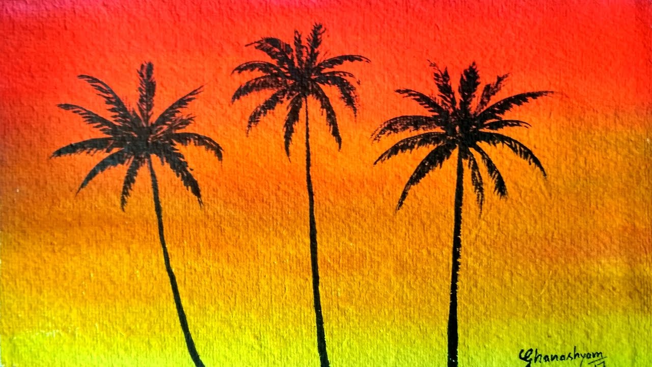 Detail How To Paint Palm Tree Silhouette Nomer 25