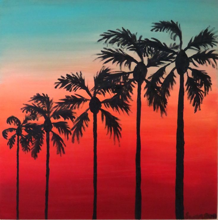 Detail How To Paint Palm Tree Silhouette Nomer 26