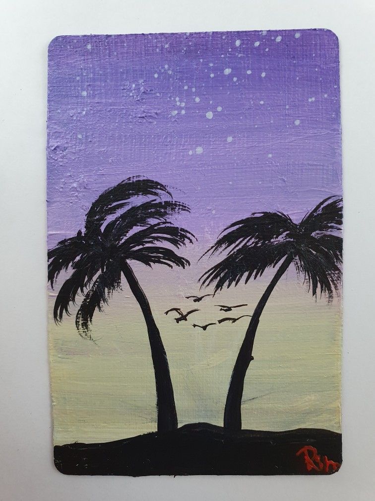 Detail How To Paint Palm Tree Silhouette Nomer 32