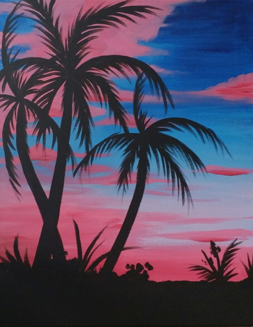 Detail How To Paint Palm Tree Silhouette Nomer 5