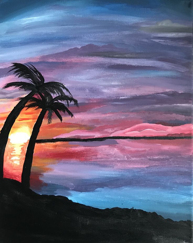 Detail How To Paint Palm Tree Silhouette Nomer 43