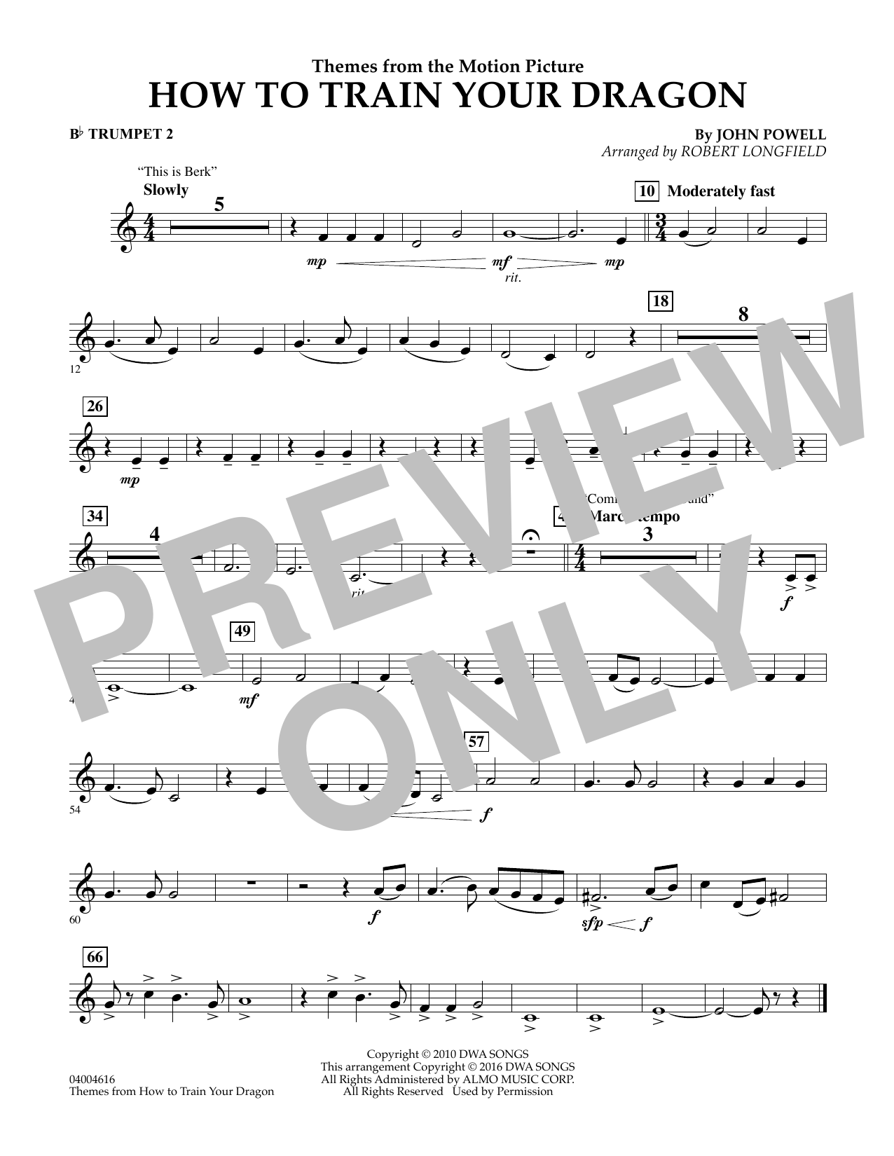 Detail How To Train Your Dragon Trumpet Sheet Music Nomer 15