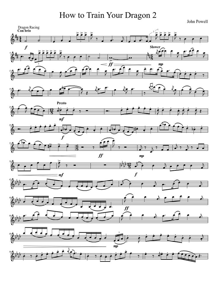 Detail How To Train Your Dragon Trumpet Sheet Music Nomer 17