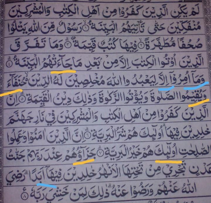 Detail Hukum Bacaan Surat Al Bayyinah Nomer 41