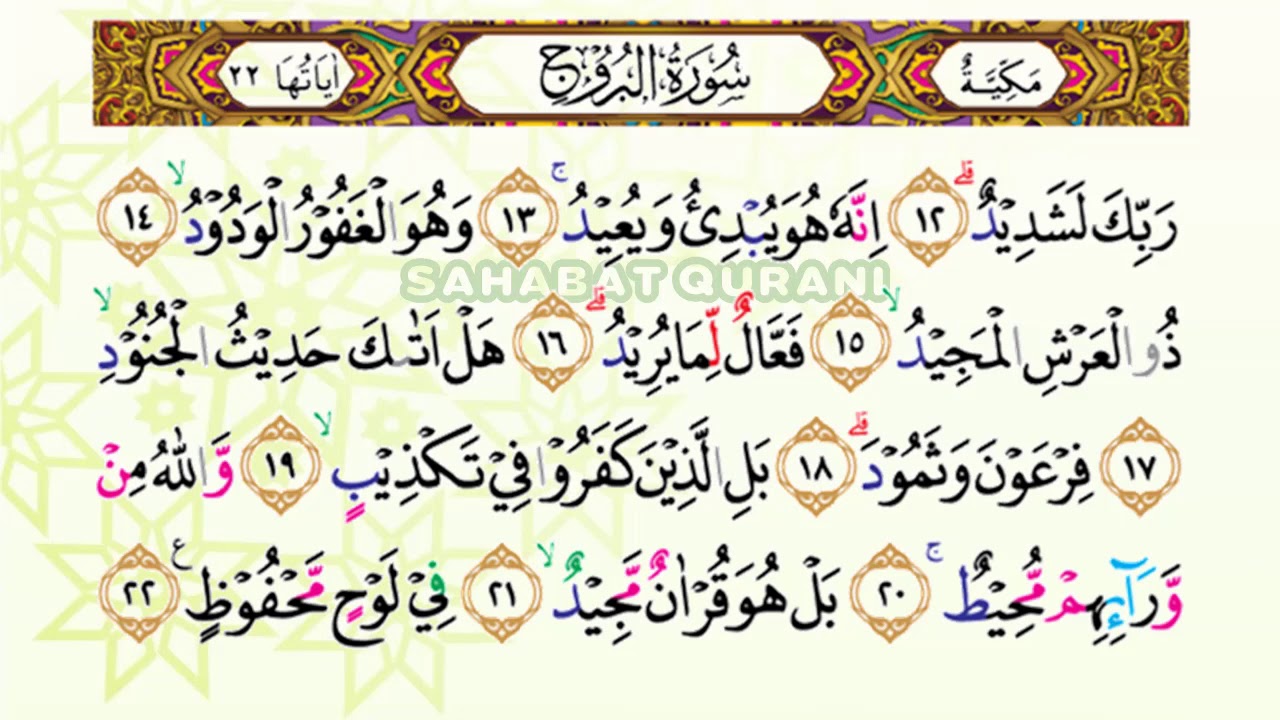 Detail Hukum Bacaan Surat Al Buruj Ayat 1 Nomer 16