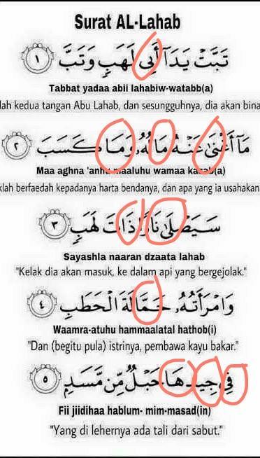 Detail Hukum Bacaan Surat Al Lahab Nomer 20