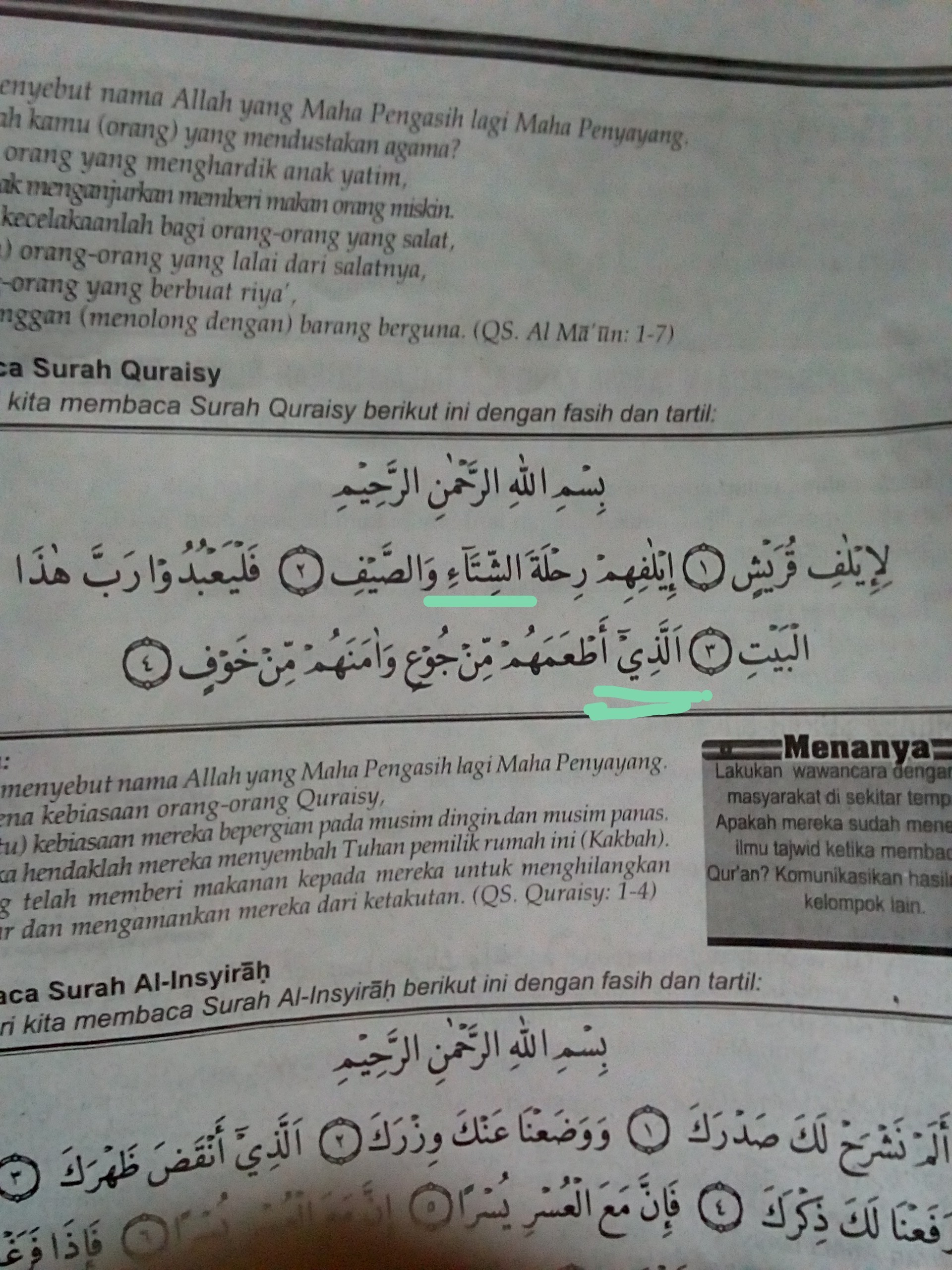 Detail Hukum Bacaan Surat Al Quraisy Nomer 7