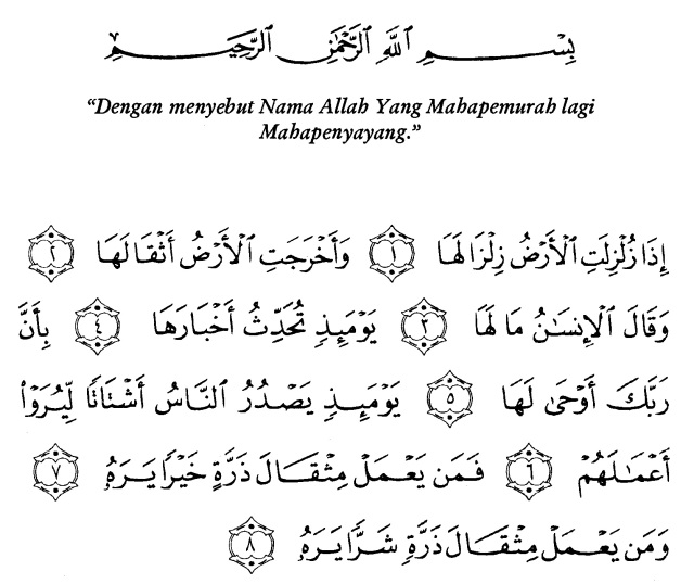 Detail Hukum Bacaan Surat Al Zalzalah Nomer 42