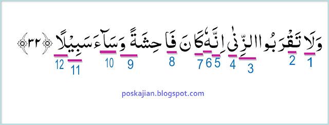 Detail Hukum Bacaan Tajwid Surat Al Isra Ayat 32 Nomer 14