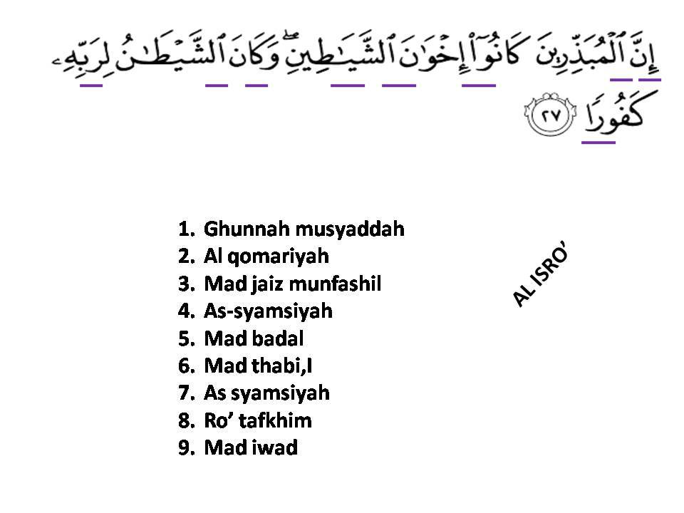 Detail Hukum Bacaan Tajwid Surat Al Isra Ayat 32 Nomer 17