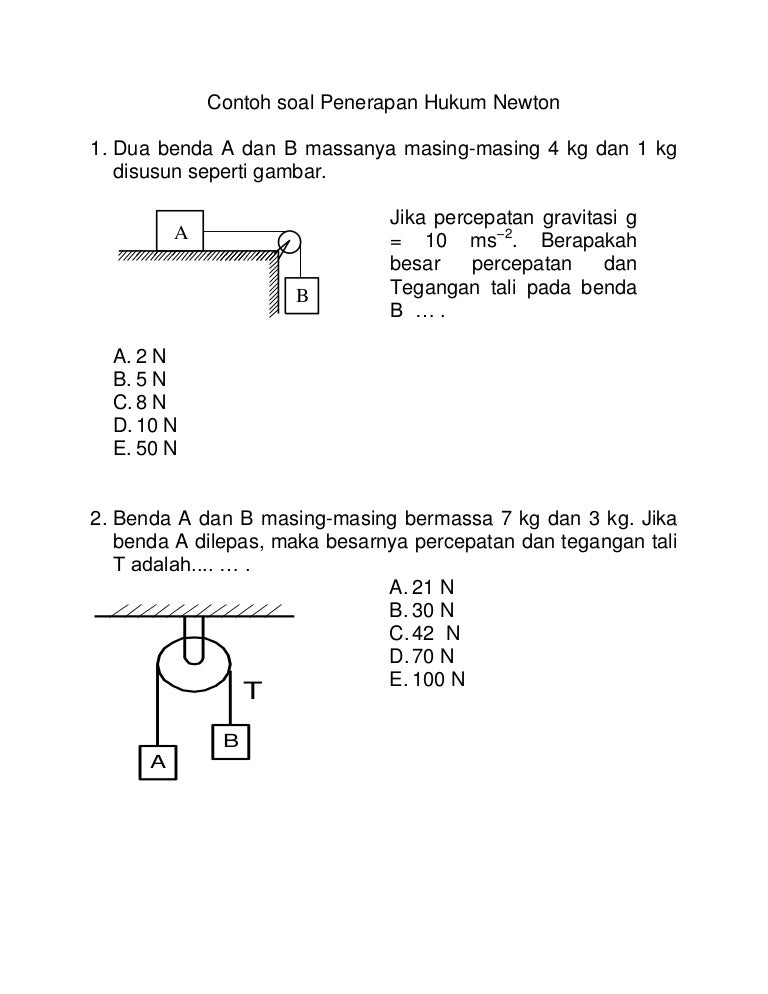 Detail Hukum Newton 2 Contoh Nomer 30