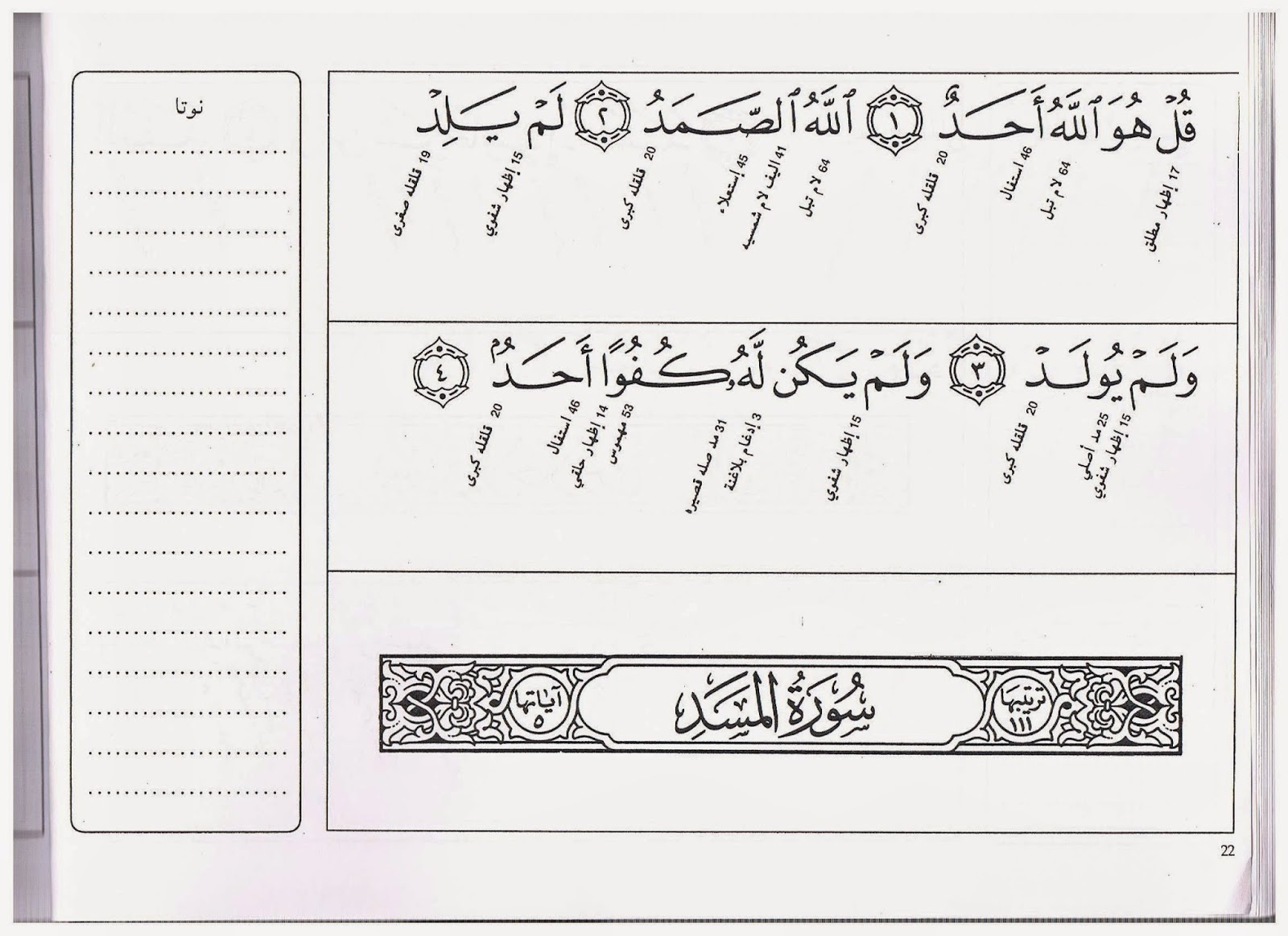 Detail Hukum Tajwid Surat Al Ikhlas Nomer 13