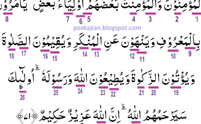 Detail Hukum Tajwid Surat At Taubah Ayat 122 Nomer 24