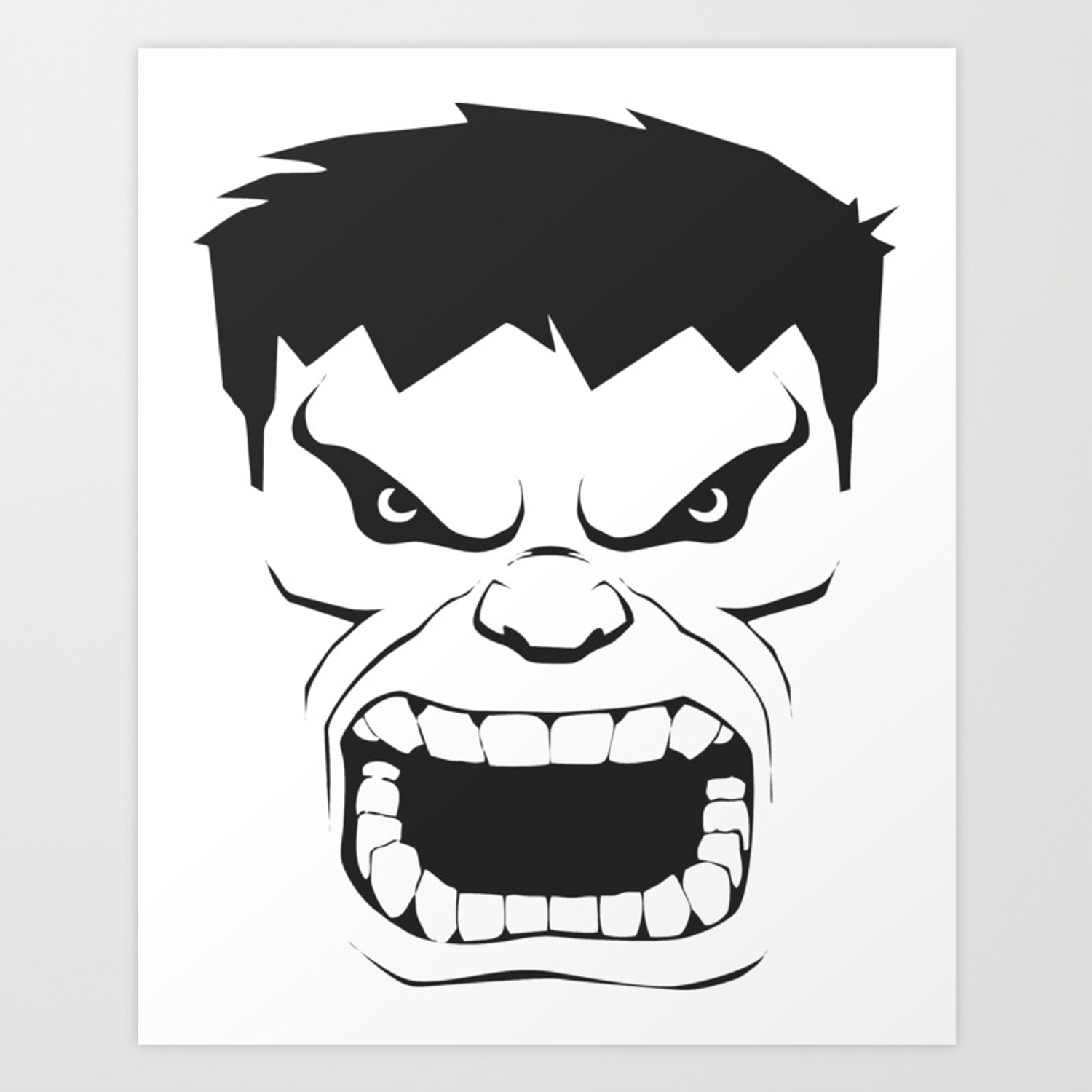 Detail Hulk Face Clipart Black And White Nomer 12