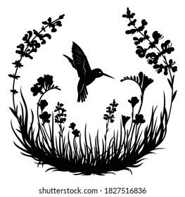 Detail Hummingbird And Flower Silhouette Nomer 9