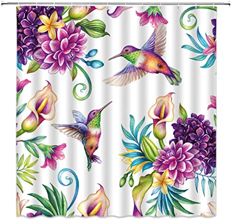 Hummingbird Bathroom Curtains - KibrisPDR