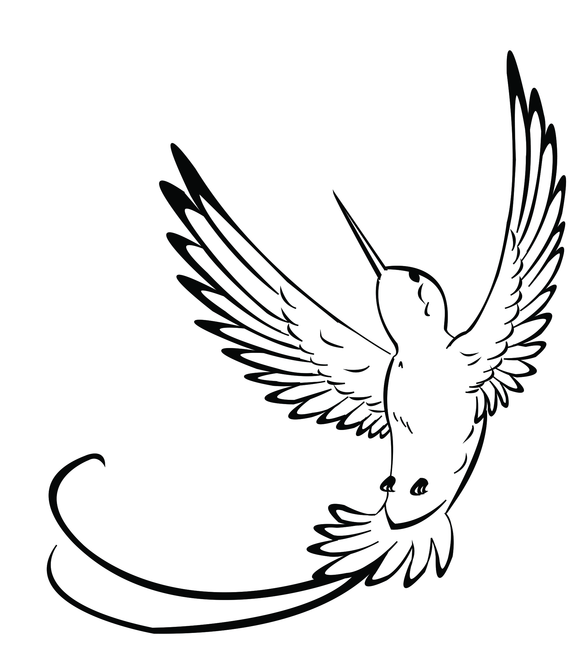 Detail Hummingbird Clipart Black And White Free Nomer 9