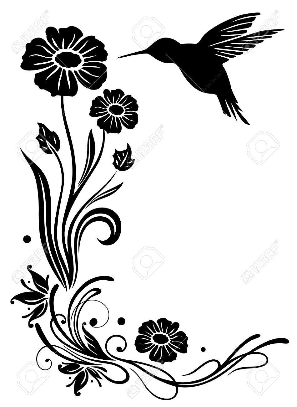 Detail Hummingbird Clipart Black And White Free Nomer 26