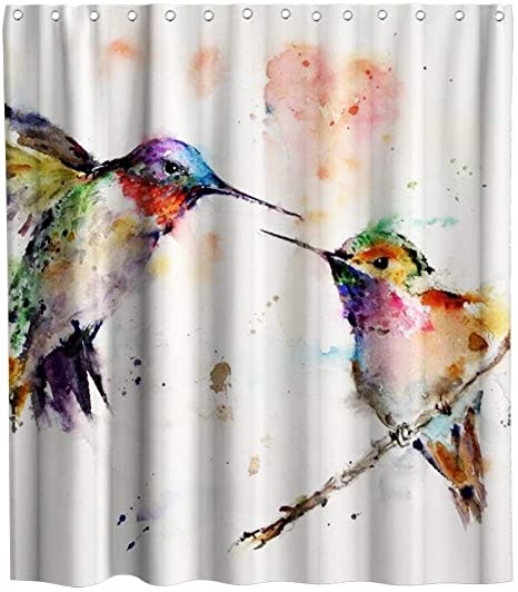 Detail Hummingbird Shower Curtain Set Nomer 9