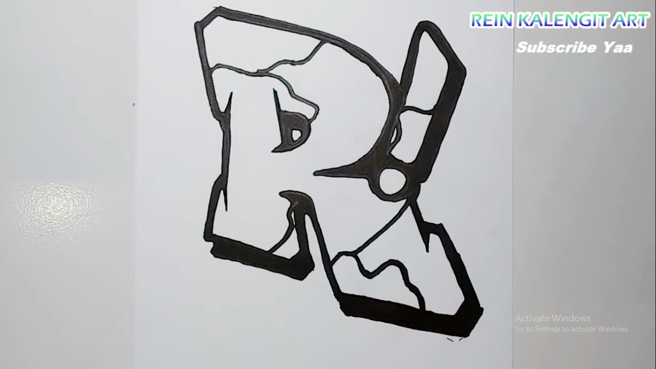 Detail Huruf Grafiti R Nomer 8