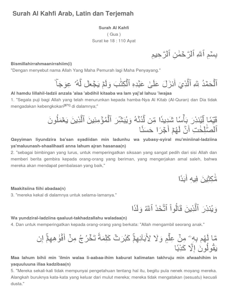 Detail Huruf Latin Surat Al Kahfi Nomer 11