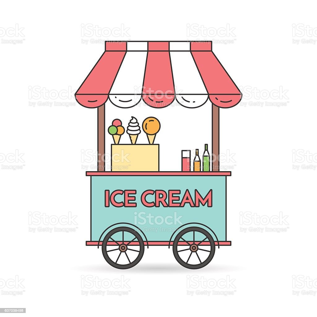 Detail Ice Cream Cart Clipart Nomer 11