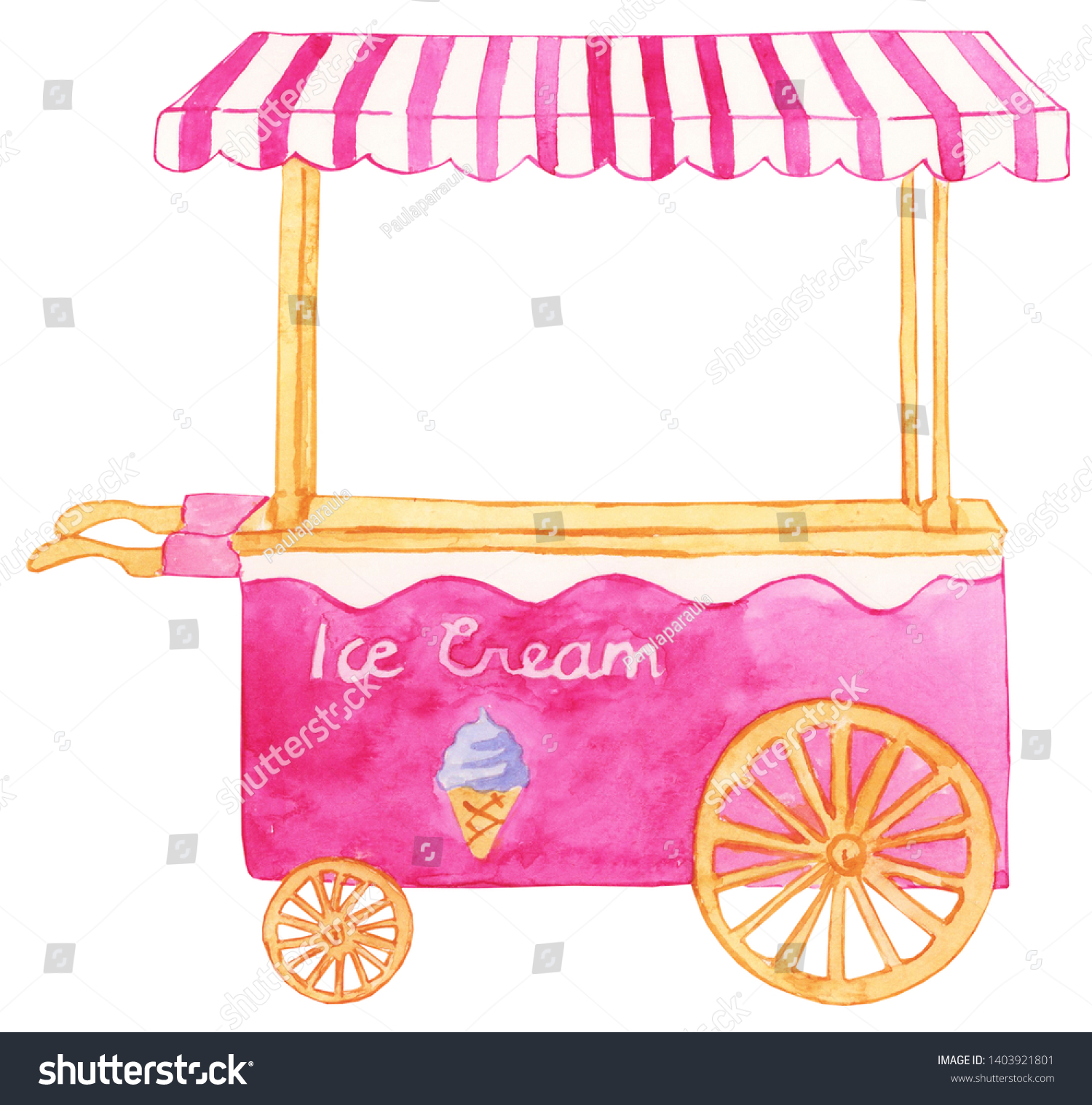 Detail Ice Cream Cart Clipart Nomer 19