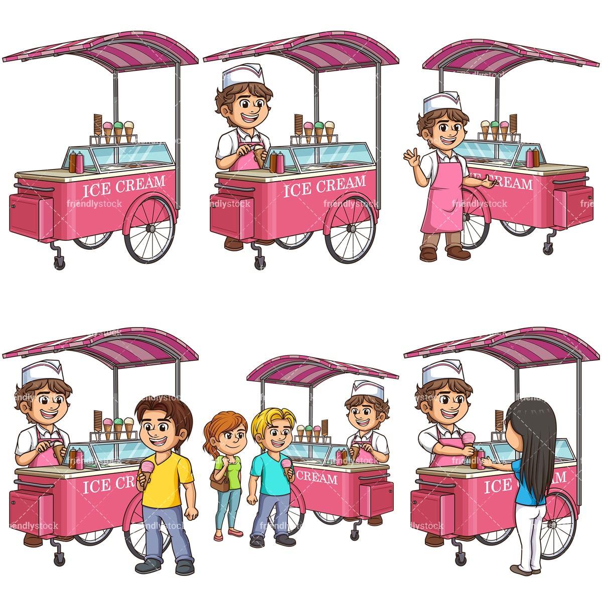 Detail Ice Cream Cart Clipart Nomer 25