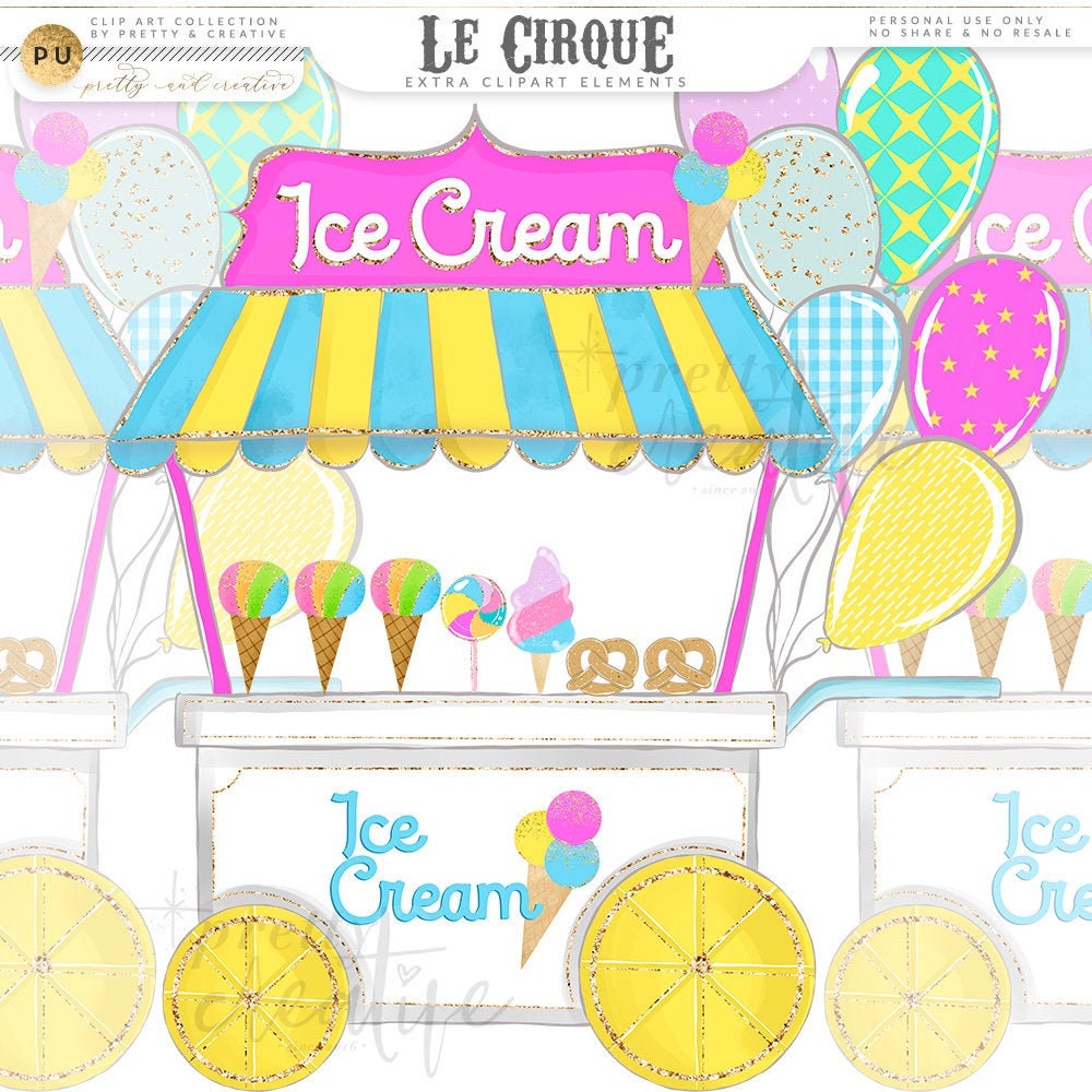 Detail Ice Cream Cart Clipart Nomer 45