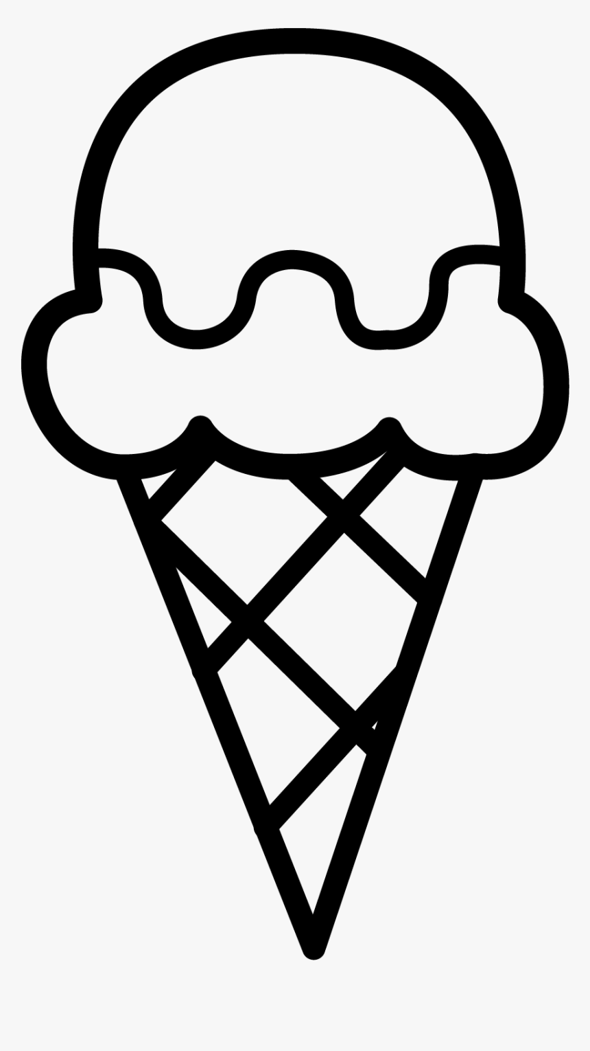 Ice Cream Cone Black And White Clipart - KibrisPDR