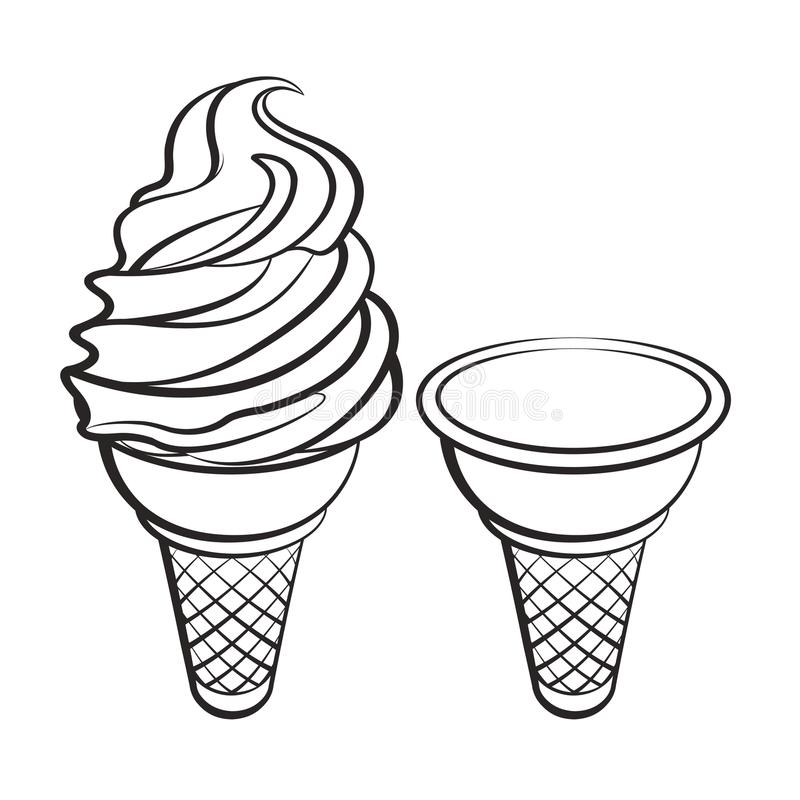 Detail Ice Cream Cone Black And White Clipart Nomer 11