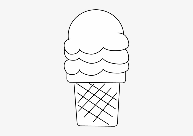 Detail Ice Cream Cone Black And White Clipart Nomer 13