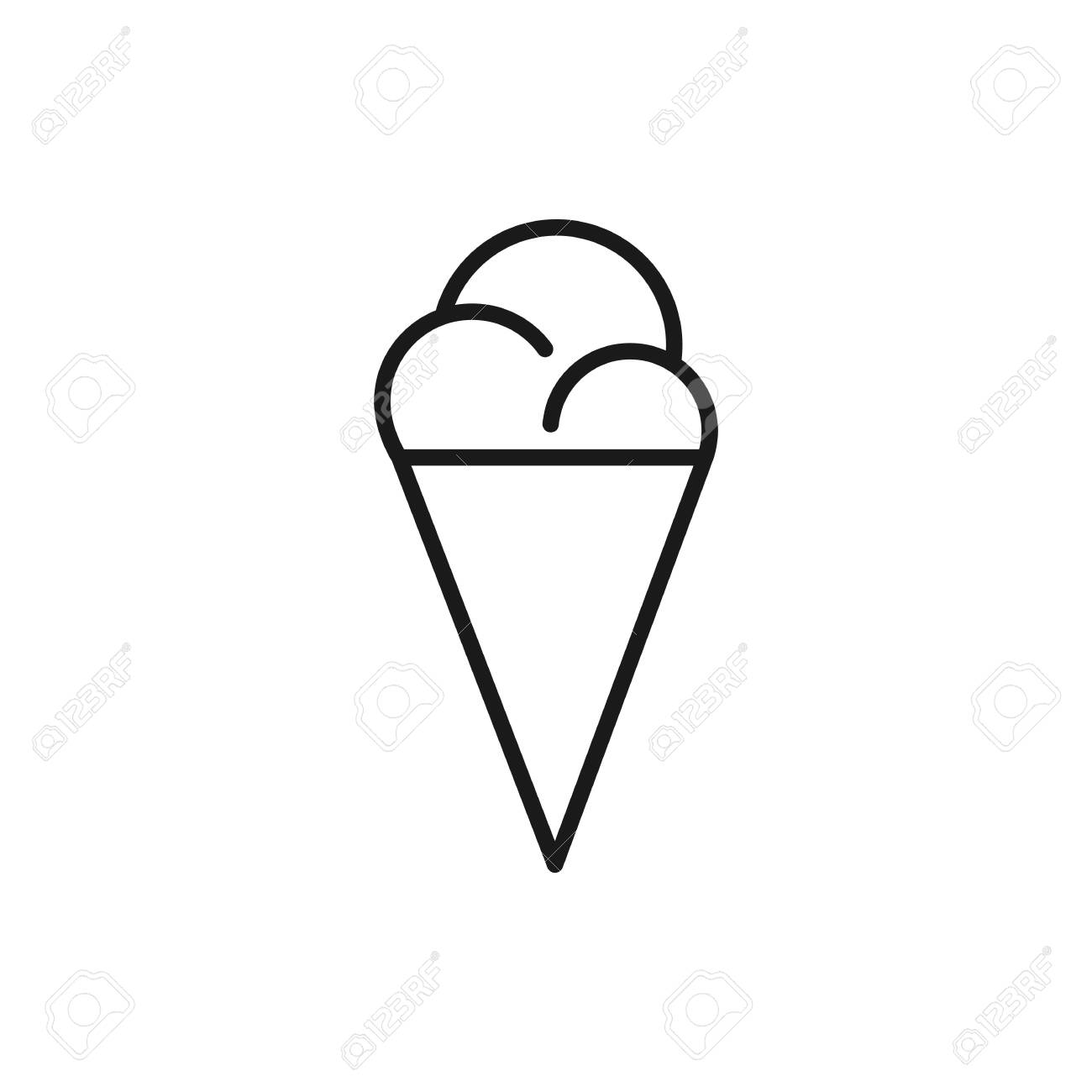 Detail Ice Cream Cone Black And White Clipart Nomer 14